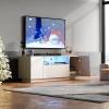 imageWLIVE TV Stand with LED Lights ampamp Large Storage Cabinet Modern Entertainment Center for 32435055 Inchs TVs Sturdy Media Console for Living Room BedroomGamingBlackWhite