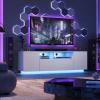 imageWLIVE TV Stand with LED Lights ampamp Large Storage Cabinet Modern Entertainment Center for 32435055 Inchs TVs Sturdy Media Console for Living Room BedroomGamingBlackWhite