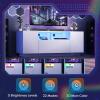 imageWLIVE TV Stand with LED Lights ampamp Large Storage Cabinet Modern Entertainment Center for 32435055 Inchs TVs Sturdy Media Console for Living Room BedroomGamingBlackWhite