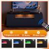 imageWLIVE TV Stand with LED Lights ampamp Large Storage Cabinet Modern Entertainment Center for 32435055 Inchs TVs Sturdy Media Console for Living Room BedroomGamingBlackBlack