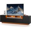 imageWLIVE TV Stand with LED Lights ampamp Large Storage Cabinet Modern Entertainment Center for 32435055 Inchs TVs Sturdy Media Console for Living Room BedroomGamingBlackBlack
