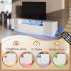 imageWLIVE TV Stand with LED Lights ampamp Large Storage Cabinet Modern Entertainment Center for 32435055 Inchs TVs Sturdy Media Console for Living Room BedroomGamingBlackWhite
