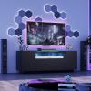 imageWLIVE TV Stand with LED Lights ampamp Large Storage Cabinet Modern Entertainment Center for 32435055 Inchs TVs Sturdy Media Console for Living Room BedroomGamingBlackBlack