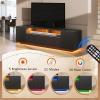 imageWLIVE TV Stand with LED Lights ampamp Large Storage Cabinet Modern Entertainment Center for 32435055 Inchs TVs Sturdy Media Console for Living Room BedroomGamingBlackBlack