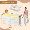 imageWLIVE Tall Dresser for Bedroom Wood Chest of Drawers with Mental Handles Black Bedroom Dresser with 5 Drawers Modern Minimalist Closet Store Organizer for Living Room HallwayWhite