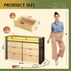 imageWLIVE Tall Dresser for Bedroom Wood Chest of Drawers with Mental Handles Black Bedroom Dresser with 5 Drawers Modern Minimalist Closet Store Organizer for Living Room HallwayLight Oak