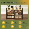imageWLIVE Tall Dresser for Bedroom Wood Chest of Drawers with Mental Handles Black Bedroom Dresser with 5 Drawers Modern Minimalist Closet Store Organizer for Living Room HallwayLight Oak
