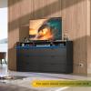 imageWLIVE Tall Dresser for Bedroom Wood Chest of Drawers with Mental Handles Black Bedroom Dresser with 5 Drawers Modern Minimalist Closet Store Organizer for Living Room HallwayBlack