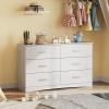imageWLIVE Tall Dresser for Bedroom Wood Chest of Drawers with Mental Handles Black Bedroom Dresser with 5 Drawers Modern Minimalist Closet Store Organizer for Living Room HallwayWhite