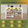 imageWLIVE Tall Dresser for Bedroom Wood Chest of Drawers with Mental Handles Black Bedroom Dresser with 5 Drawers Modern Minimalist Closet Store Organizer for Living Room HallwayWhite