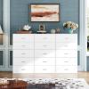 imageWLIVE Tall Dresser for Bedroom Wood Chest of Drawers with Mental Handles Black Bedroom Dresser with 5 Drawers Modern Minimalist Closet Store Organizer for Living Room HallwayWhite