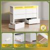 imageWLIVE Tall Dresser for Bedroom Wood Chest of Drawers with Mental Handles Black Bedroom Dresser with 5 Drawers Modern Minimalist Closet Store Organizer for Living Room HallwayWhite