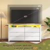 imageWLIVE Tall Dresser for Bedroom Wood Chest of Drawers with Mental Handles Black Bedroom Dresser with 5 Drawers Modern Minimalist Closet Store Organizer for Living Room HallwayWhite