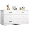 imageWLIVE Tall Dresser for Bedroom Wood Chest of Drawers with Mental Handles Black Bedroom Dresser with 5 Drawers Modern Minimalist Closet Store Organizer for Living Room HallwayWhite