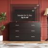 imageWLIVE Tall Dresser for Bedroom Wood Chest of Drawers with Mental Handles Black Bedroom Dresser with 5 Drawers Modern Minimalist Closet Store Organizer for Living Room HallwayBlack
