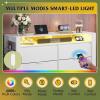 imageWLIVE Tall Dresser for Bedroom Wood Chest of Drawers with Mental Handles Black Bedroom Dresser with 5 Drawers Modern Minimalist Closet Store Organizer for Living Room HallwayWhite