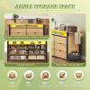 imageWLIVE Tall Dresser for Bedroom Wood Chest of Drawers with Mental Handles Black Bedroom Dresser with 5 Drawers Modern Minimalist Closet Store Organizer for Living Room HallwayLight Oak