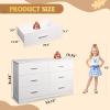 imageWLIVE Tall Dresser for Bedroom Wood Chest of Drawers with Mental Handles Black Bedroom Dresser with 5 Drawers Modern Minimalist Closet Store Organizer for Living Room HallwayWhite