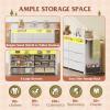 imageWLIVE Tall Dresser for Bedroom Wood Chest of Drawers with Mental Handles Black Bedroom Dresser with 5 Drawers Modern Minimalist Closet Store Organizer for Living Room HallwayWhite