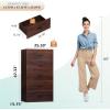 imageWLIVE Tall Dresser for Bedroom Wood Chest of Drawers with Mental Handles Black Bedroom Dresser with 5 Drawers Modern Minimalist Closet Store Organizer for Living Room HallwayBrown