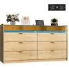 imageWLIVE Tall Dresser for Bedroom Wood Chest of Drawers with Mental Handles Black Bedroom Dresser with 5 Drawers Modern Minimalist Closet Store Organizer for Living Room HallwayLight Oak