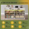 imageWLIVE Tall Dresser for Bedroom Wood Chest of Drawers with Mental Handles Black Bedroom Dresser with 5 Drawers Modern Minimalist Closet Store Organizer for Living Room HallwayWhite