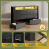 imageWLIVE Tall Dresser for Bedroom Wood Chest of Drawers with Mental Handles Black Bedroom Dresser with 5 Drawers Modern Minimalist Closet Store Organizer for Living Room HallwayBlack