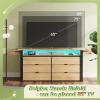 imageWLIVE Tall Dresser for Bedroom Wood Chest of Drawers with Mental Handles Black Bedroom Dresser with 5 Drawers Modern Minimalist Closet Store Organizer for Living Room HallwayLight Oak