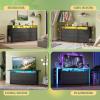 imageWLIVE Tall Dresser for Bedroom Wood Chest of Drawers with Mental Handles Black Bedroom Dresser with 5 Drawers Modern Minimalist Closet Store Organizer for Living Room HallwayBlack