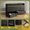 imageWLIVE Tall Dresser for Bedroom Wood Chest of Drawers with Mental Handles Black Bedroom Dresser with 5 Drawers Modern Minimalist Closet Store Organizer for Living Room HallwayBlack