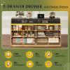 imageWLIVE Tall Dresser for Bedroom Wood Chest of Drawers with Mental Handles Black Bedroom Dresser with 5 Drawers Modern Minimalist Closet Store Organizer for Living Room HallwayLight Oak