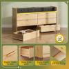 imageWLIVE Tall Dresser for Bedroom Wood Chest of Drawers with Mental Handles Black Bedroom Dresser with 5 Drawers Modern Minimalist Closet Store Organizer for Living Room HallwayLight Oak