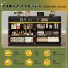 imageWLIVE Tall Dresser for Bedroom Wood Chest of Drawers with Mental Handles Black Bedroom Dresser with 5 Drawers Modern Minimalist Closet Store Organizer for Living Room HallwayBlack