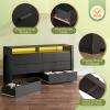 imageWLIVE Tall Dresser for Bedroom Wood Chest of Drawers with Mental Handles Black Bedroom Dresser with 5 Drawers Modern Minimalist Closet Store Organizer for Living Room HallwayBlack