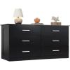 imageWLIVE Tall Dresser for Bedroom Wood Chest of Drawers with Mental Handles Black Bedroom Dresser with 5 Drawers Modern Minimalist Closet Store Organizer for Living Room HallwayBlack