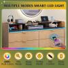 imageWLIVE Tall Dresser for Bedroom Wood Chest of Drawers with Mental Handles Black Bedroom Dresser with 5 Drawers Modern Minimalist Closet Store Organizer for Living Room HallwayLight Oak