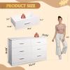 imageWLIVE Tall Dresser for Bedroom Wood Chest of Drawers with Mental Handles Black Bedroom Dresser with 5 Drawers Modern Minimalist Closet Store Organizer for Living Room HallwayWhite