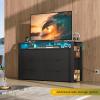 imageWLIVE Tall Dresser for Bedroom Wood Chest of Drawers with Mental Handles Black Bedroom Dresser with 5 Drawers Modern Minimalist Closet Store Organizer for Living Room HallwayBlack