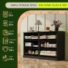 imageWLIVE Tall Dresser for Bedroom Wood Chest of Drawers with Mental Handles Black Bedroom Dresser with 5 Drawers Modern Minimalist Closet Store Organizer for Living Room HallwayBlack