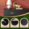 imageWLIVE Tall Dresser for Bedroom Wood Chest of Drawers with Mental Handles Black Bedroom Dresser with 5 Drawers Modern Minimalist Closet Store Organizer for Living Room HallwayBlack