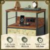 imageWLIVE White Night Stand with Charging Station LED Nightstand with 3 Fabric Drawers Tall Bedside Table with 3 USB Ports and 2 Outlets Dresser for Small Space 3193quot H Side Table for BedroomFloral Painted