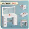 imageWLIVE White Vanity Desk with Large Mirror and Lights Makeup Table w7 Drawers ampamp Power Outlets Modern Vanity Table Set with Chair Dressing Table for Bedroom Dressing Room GirlModern