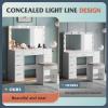 imageWLIVE White Vanity Desk with Large Mirror and Lights Makeup Table w7 Drawers ampamp Power Outlets Modern Vanity Table Set with Chair Dressing Table for Bedroom Dressing Room GirlModern