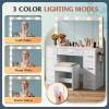 imageWLIVE White Vanity Desk with Large Mirror and Lights Makeup Table w7 Drawers ampamp Power Outlets Modern Vanity Table Set with Chair Dressing Table for Bedroom Dressing Room GirlModern