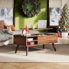 imageWLIVE Wood Lift Top Coffee Table with Hidden Compartment and Adjustable Storage Shelf Lift Tabletop Dining Table for Home Living Room Office Charcoal BlackRetro Brown