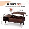 imageWLIVE Wood Lift Top Coffee Table with Hidden Compartment and Adjustable Storage Shelf Lift Tabletop Dining Table for Home Living Room Office Charcoal BlackEspresso