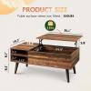 imageWLIVE Wood Lift Top Coffee Table with Hidden Compartment and Adjustable Storage Shelf Lift Tabletop Dining Table for Home Living Room Office Charcoal BlackRetro Brown