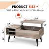 imageWLIVE Wood Lift Top Coffee Table with Hidden Compartment and Adjustable Storage Shelf Lift Tabletop Dining Table for Home Living Room Office Charcoal BlackGreige