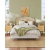 imageWLIVE Wood Nightstand Set of 2 Night Stand Sets with 2 Rattan Decor Drawers End Tables with Solid Legs Bed Side Table for Bedroom Living Room Natural OakNatural