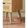 imageWLIVE Wood Nightstand Set of 2 Night Stand Sets with 2 Rattan Decor Drawers End Tables with Solid Legs Bed Side Table for Bedroom Living Room Natural OakNatural